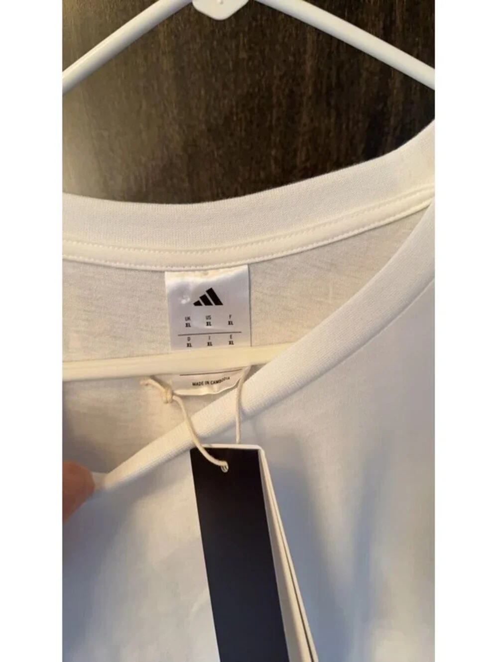 Adidas White T-Shirt with Black Stripes #0008